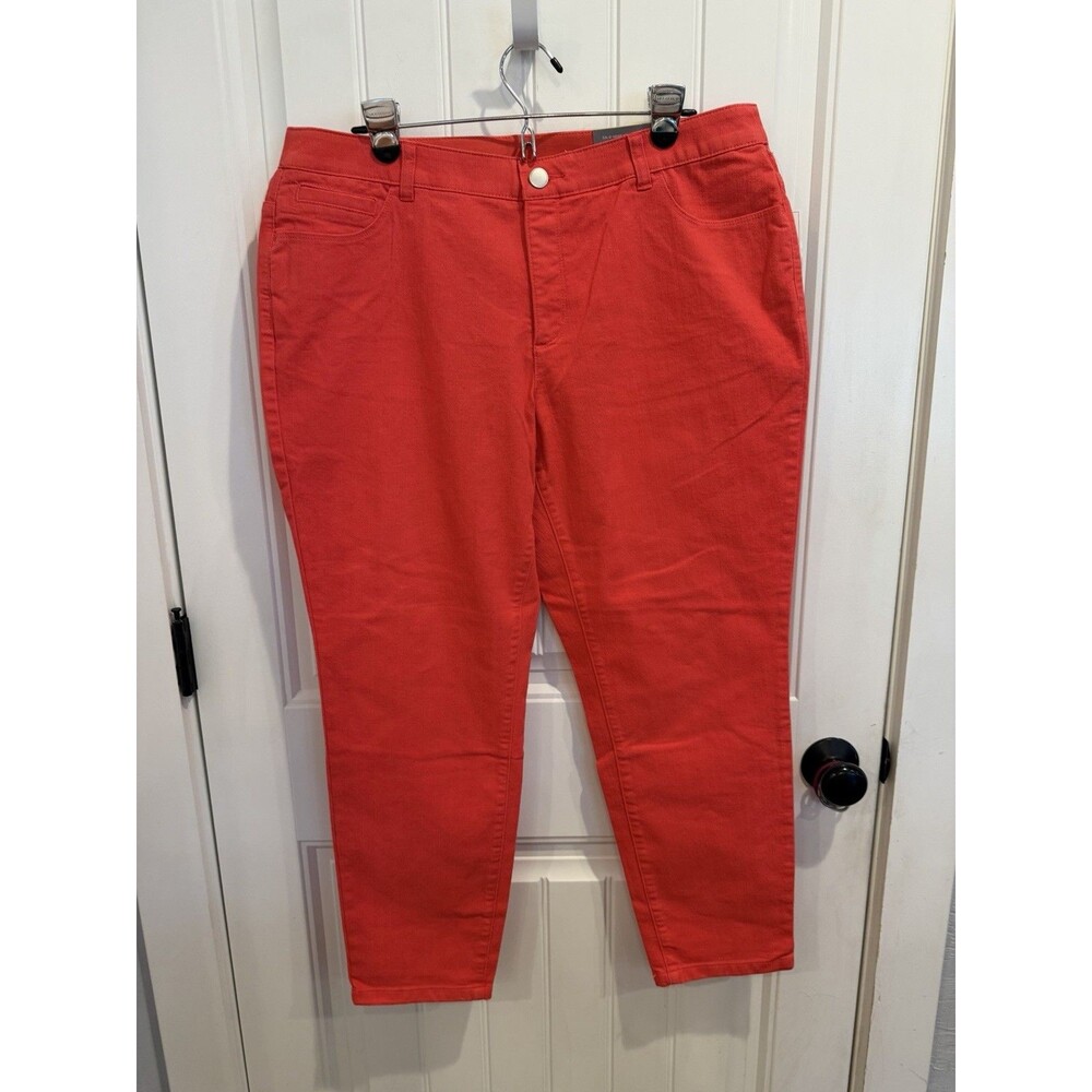 Christopher Banks Signature Slimming Jeans Womens 16W Red Coral Denim NWT Ankle